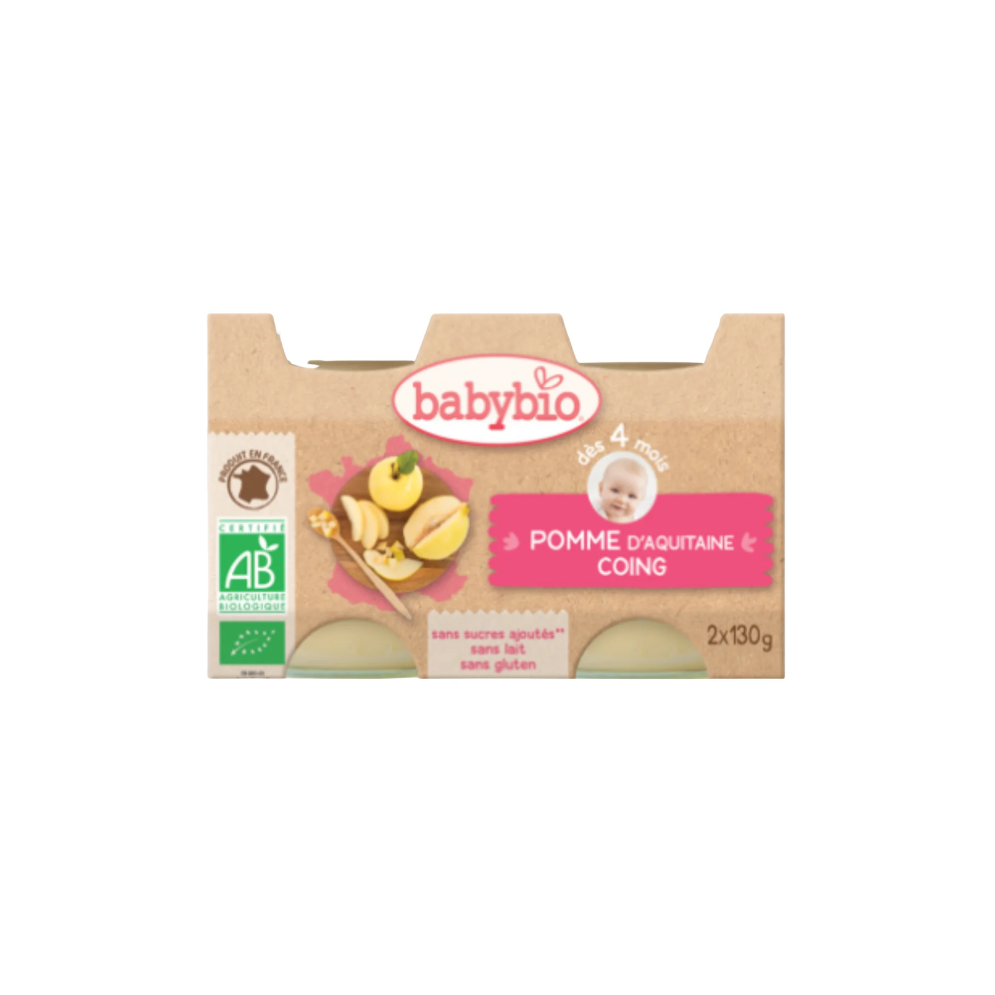 BABYBIO Pomme & coing 260g -C104