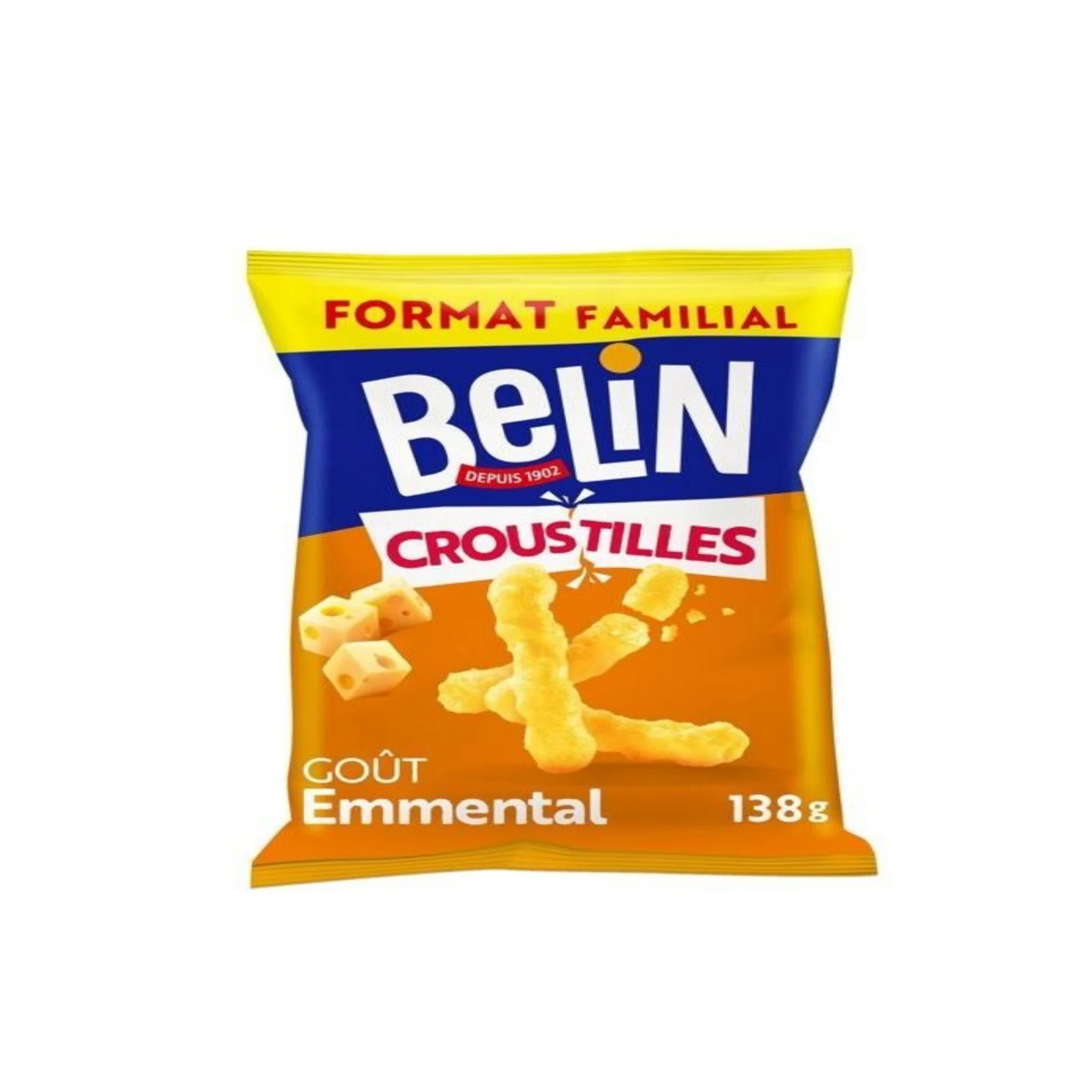 BELIN Croustilles goût emmental format familial 138g -CH