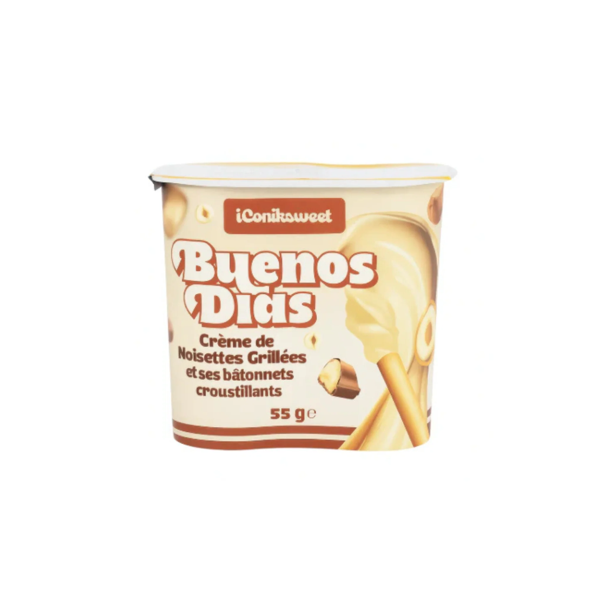 Buenos Dias Créme de Noisettes Grillées et ses bâtonnets croustillants 55g -M11