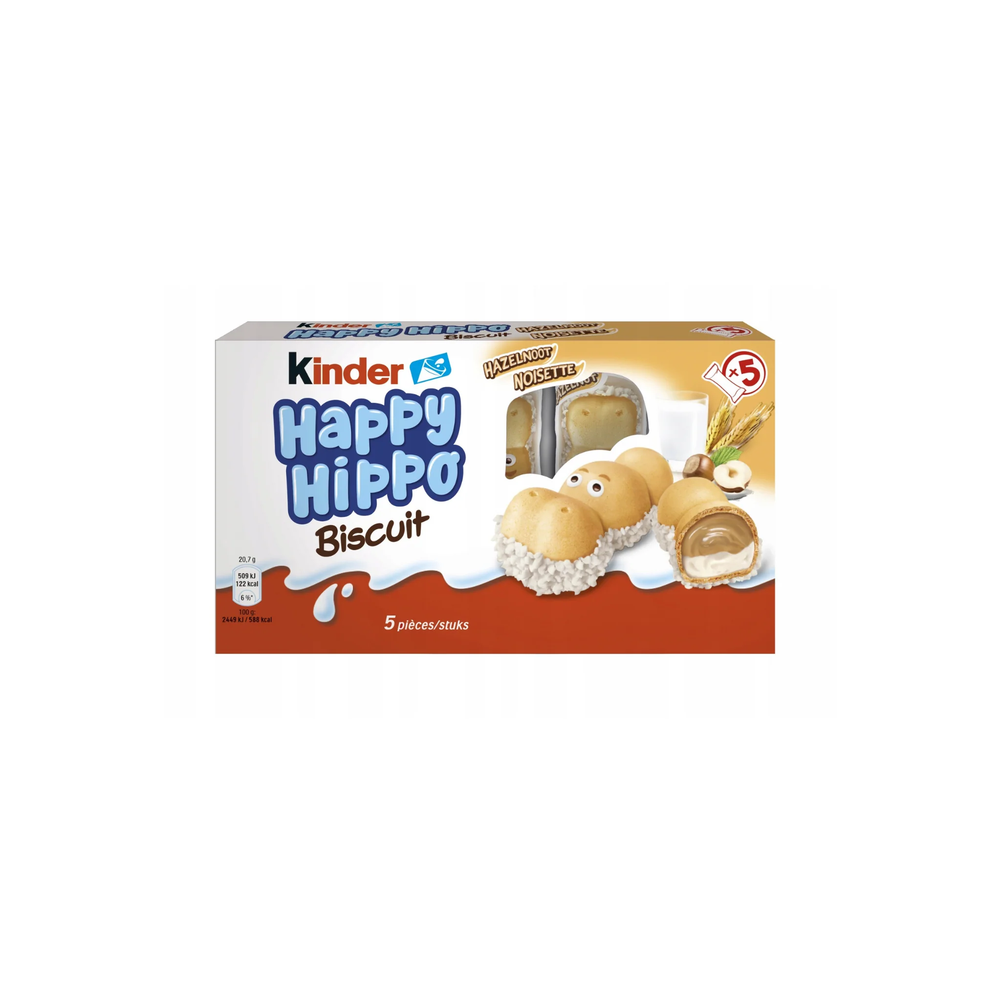 FERRERO, Kinder Happy hippo noisette 135g 5x 20.7g (Origine Allemagne) -M41