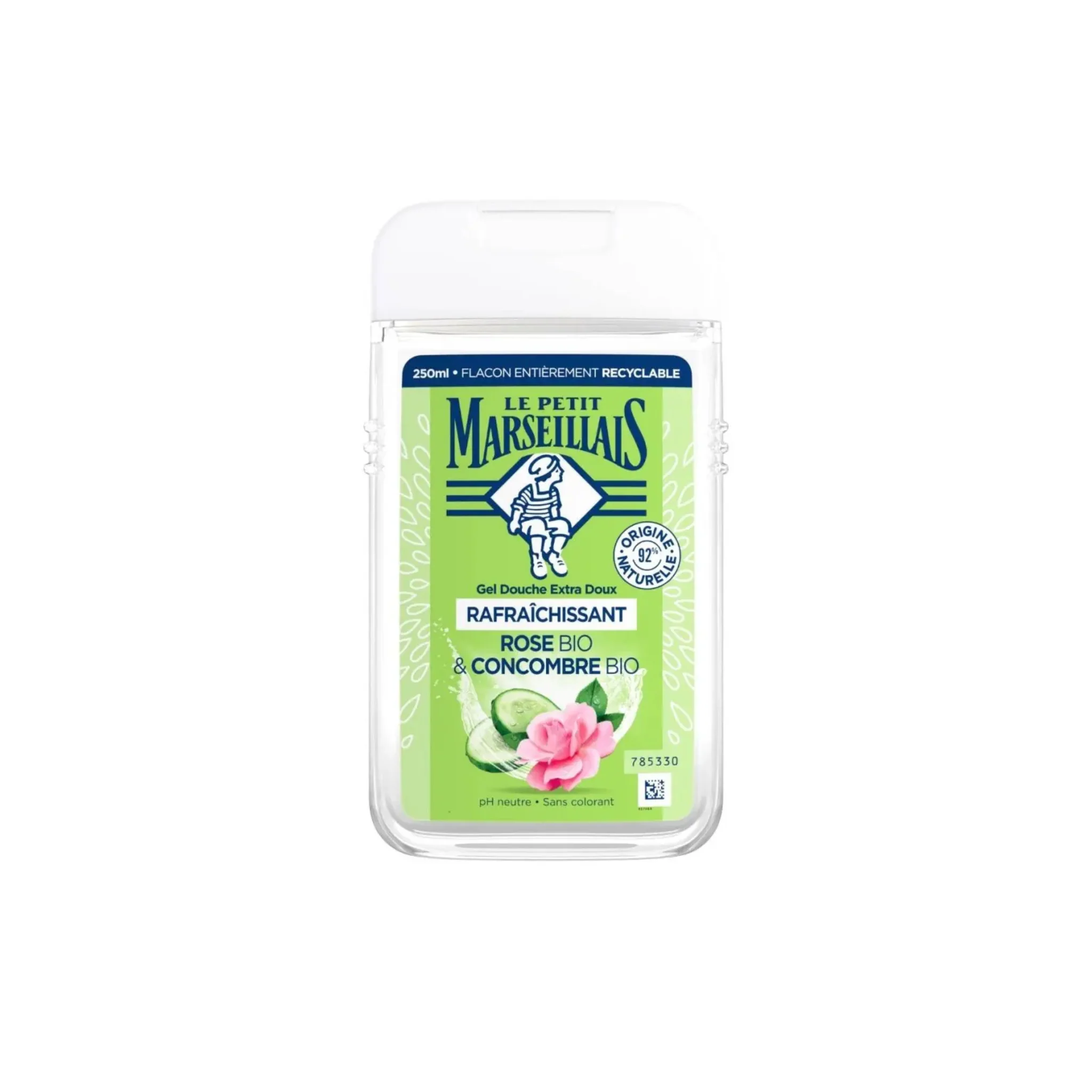 Le Petit Marseillais Gel Douche Extra Doux Rafraîchissant Rose Bio & Concombre Bio 250 ml -J123