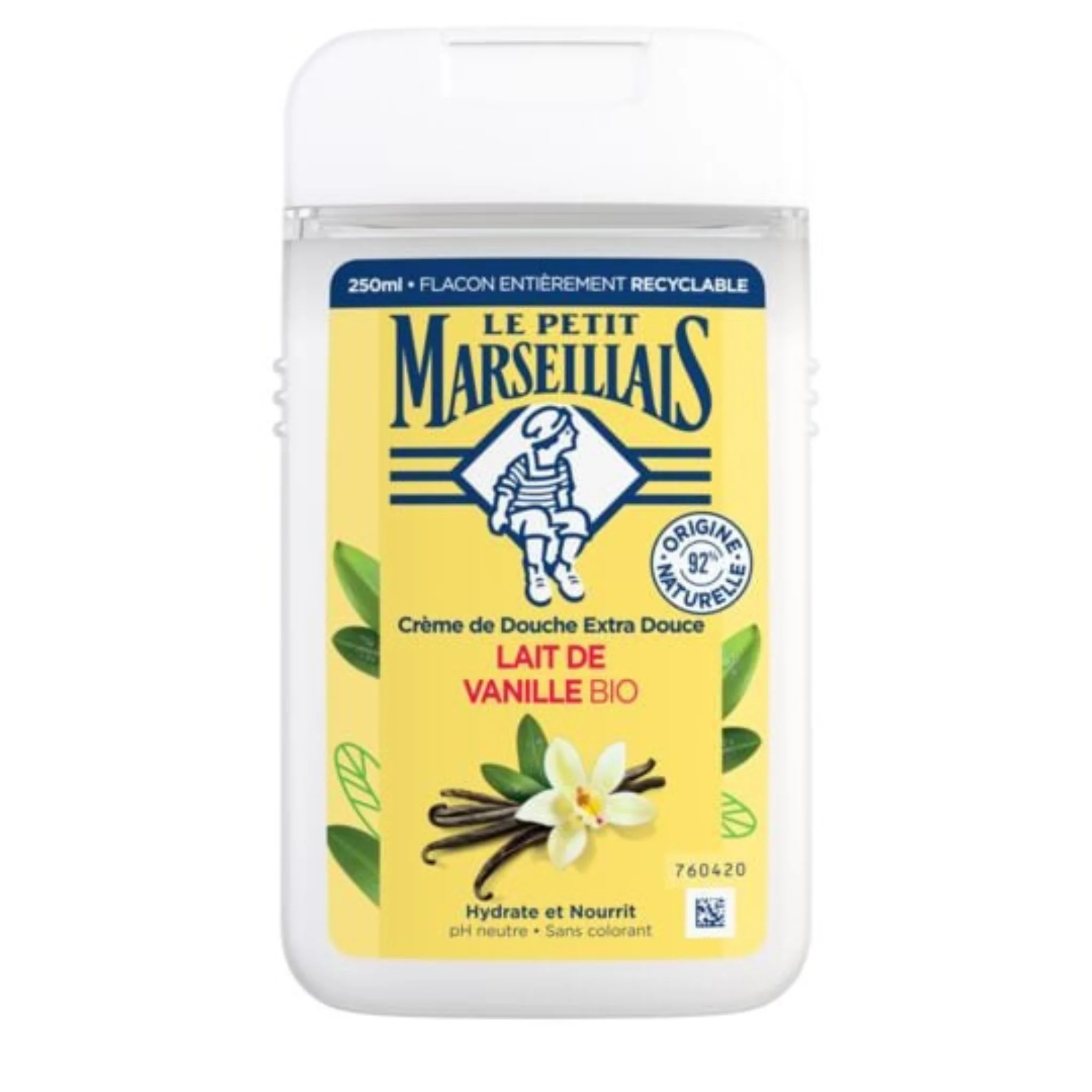 LE PETIT MARSEILLAIS Gel douche lait de vanille bio 250ml -J101