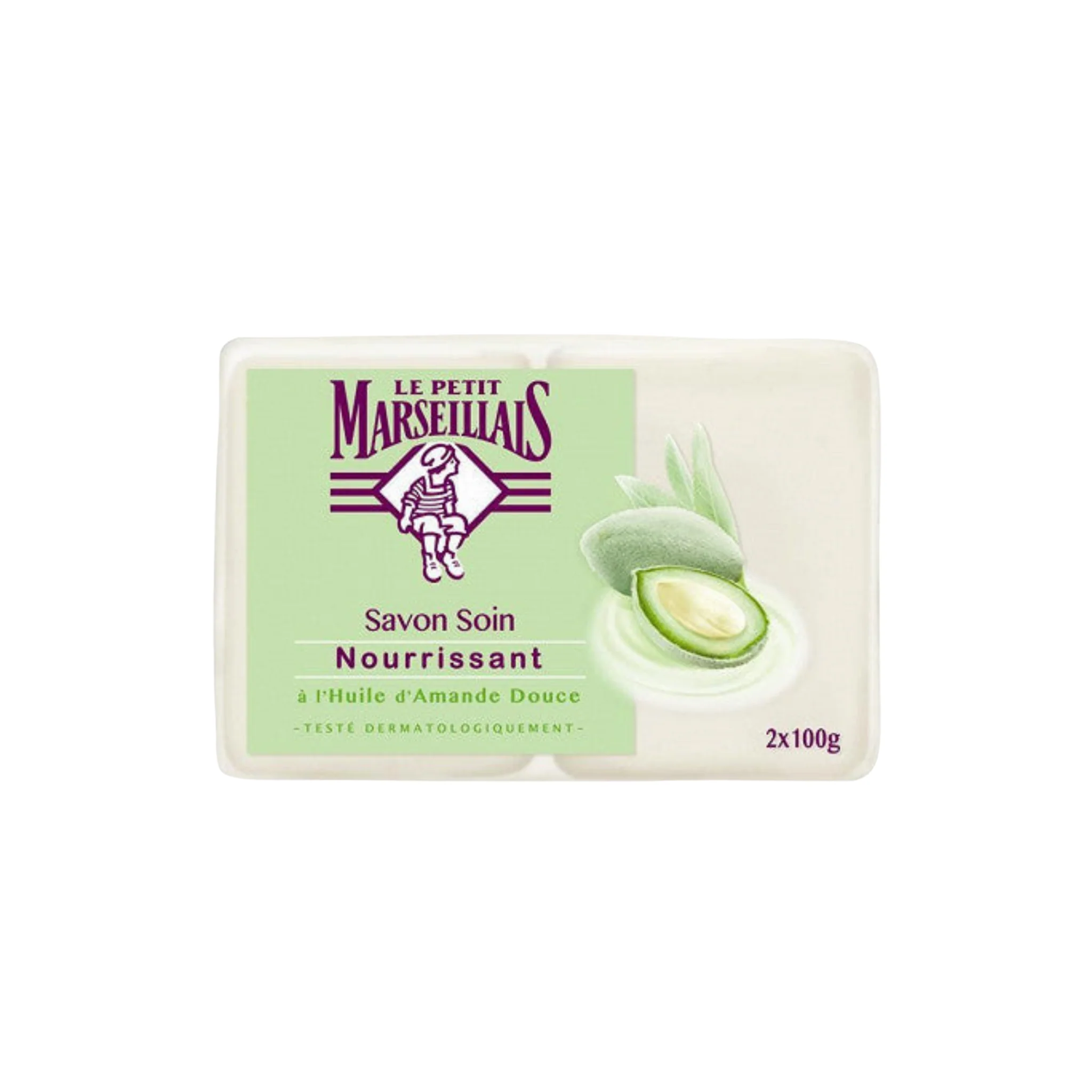 LE PETIT MARSEILLAIS Savon d'Amande Douce 2x100g -Z12