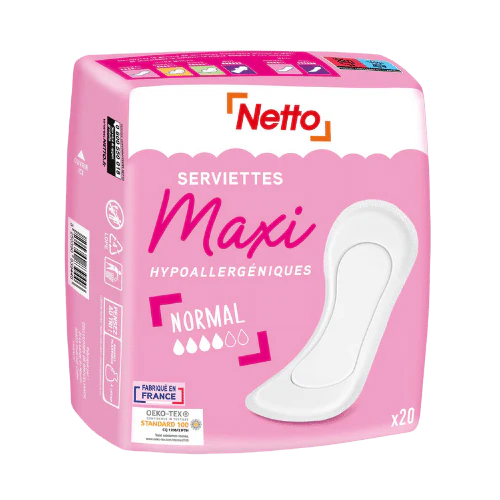 NETTO Serviettes hygiènique maxi normal x20 50g -Z21